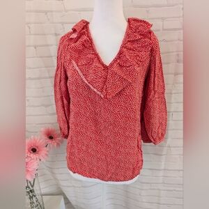LOFT Blouse With Hearts